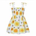 Summer Savings! TAGOLD Summer Toddler Baby Girls Sleeveless Sling Dress Graphic Print Children s Clothing Yellow 1-1.5 Years