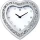 XIHACTY : Wall Clock, Heart-Shaped Mirror Glass Wall Clock, Cute Diamond 12-inch Non-Ticking Clock for Wall Décor, Perfect Home Decor for Bedroom, Bathroom Motif, Dining Room(Excluding Batteries.)