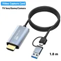 Carte d'acquisition vidéo 4K HDMI vers USB/type-c 1.8m câble Long pour PC portable appareil photo