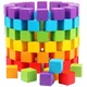 Blocs de construction en bois colorés 30 pièces/lot Cube dominos jeu de société assemblé jouets