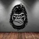 Autocollants Muraux en Vinyle la Tête d'un Formidable Gorille Art Nik Décoration de Maison