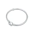 Authentique bracelet en argent regardé 925 avec fermoir en forme de cœur pour femme breloque de