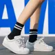 Chaussettes de sport à rayures en coton pour enfants de 6 à 12 ans de haute qualité confortables