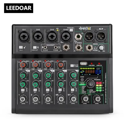 LEEDOAR-Mini carte son G7 7 canaux USB console DJ karaoké smartphone ordinateur professionnel