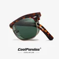 Cooldarer-Lunettes de soleil pliantes classiques unisexes miroir polarisé lunettes carrées