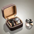 Boîte de montre en cuir à 2 fentes étui de montre boîte de rangement support de montre de luxe