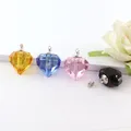 Flacons en cristal de coeur bouteille de parfum pendentif nom sur breloques de riz 3 pièces