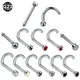 Lot de 20 Piercings de nez en titane G23 lot de 20 pièces de clous de nez cerceaux vis de narine