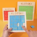 Jeu d'échecs Klotski en bois pour enfants jouets éducatifs nombres puzzle coulissant pour Parents