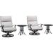 Manor 4-Piece Seating Set (2 Ultra High Back Swivel Rocker Lounge Chairs, 2 Side Tables)