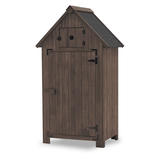 Mcombo Small Outdoor Wood Storage Cabinet Shed (30.3â€�x21.5â€�x56â€�) 0733