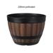 Ssxinyu Resin Whiskey Barrel Flower Pot Round Planter Vintage Style Indoor Outdoor Garden Yard Patio