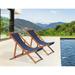 Beach Sling Chair Set of 2 Adjustable Reclining Beach Chair Outdoor Foldable Lounge Chairs for Garden Backyard Poolside Balcony (Blue)