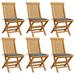 vidaXL Patio Chairs Outdoor Bistro Folding Chair with Cushions Solid Wood Teak