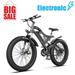 JIFON Powerful Electric Bicycle 26 750W 48V15Ah Removable Battery Fat Tire Ebike Electric Bike for Adults 90% Pre-Assembled Gray