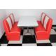 American Diner Furniture 50s Style Retro White Table And Two Red Booths