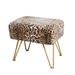 Everly Quinn Faux Fur Upholstered Ottoman Faux Fur/Fur in Yellow | 17 H x 19 W x 13 D in | Wayfair 629FA35BB24A4CFD99B5B0EBFCBBD35A