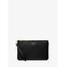 Michael Kors Large Pebbled Leather Wristlet Black One Size