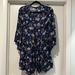 American Eagle Outfitters Dresses | American Eagle Floral Wrap Dress Navy Blue | Color: Blue/Tan | Size: S