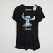 Disney Tops | Disney Stitch Graphic Tee Nwt Size Large Juniors Black Short Sleeve Hi Low Top. | Color: Black/Blue | Size: Lj