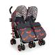 Cosatto Supa Dupa Double Stroller – Pushchair from Birth 0-25kg, Lightweight, Compact Fold, with Footmuffs, Cup Holder & Raincovers (Charcoal Mister Fox)