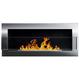 Bio Ethanol Fire BioFire Fireplace Modern 900 x 400 Stainless steel with glass Wall - Mounted Alcohol Fireplace