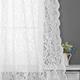 Bujasso - Lace Sheer Curtains for Living-Room, Bedroom, Farmhouse - Light Filtering White Grommet Top Curtains - 137 x 160 cm - White