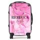 Personalised Suitcase easyJet 45x36x20 Cabin Carry On Hand Luggage Approved for Over 100 Airlines British Airways, Ryanair | Add Your Initials Name (Pink Ink Marble, Mini Cabin (44x31x20cm)