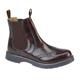 Grafters M281BD Mens Leather Brogue Chelsea Boots Burgundy