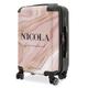 Personalised Suitcase Add Your Initials Name & Text Marble Lightweight TSA Lock 4 Spinner Wheels Hard Case Cabin Carry-On & Hold Luggage (Liquid Pink Marble Initials, Large (78cm - 95 L))