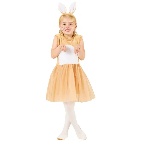 buttinette Kinderkleid Hase, hellbraun/weiß