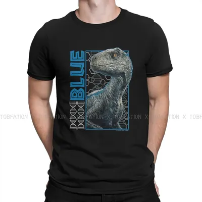 T-shirt en pur coton pour hommes T-shirt bleu élégant Loisirs Film de dinosaures 208.assic Park