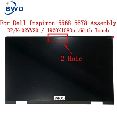 Écran tactile LCD FHD 15.6 pouces avec châssis pour Dell Inspiron 15 5568 5578 7569 P58F