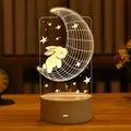 Lampe LED 3D en Acrylique en Forme de Cœur et Lapin Luminaire Décoratif d'Nik Idéal pour une