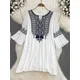 Robe brodée en coton et lin pour femmes style ethnique robes vintage de vacances tempérament