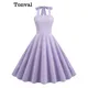 Tonval-Robe évasée dos nu pour femme tenue de soirée élégante dos nu taille haute style vintage