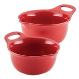 Rachael Ray Stackable/Nesting Mixing Bowl Set For Serving Up Salads, Pastas, & More, 1-Quart & 2-Quart, 2 Piece, Dark Gray in Red | Wayfair 48419