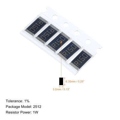 1Set/50Pcs 2512 Surface Mount Device Resistor Kit 0.1R-1R 1W