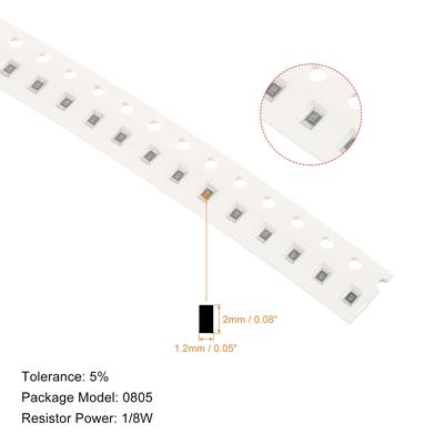 1Set/1280Pcs 0805 Surface Mount Device Resistor Kit 1R-10M 90 Values 1/8W