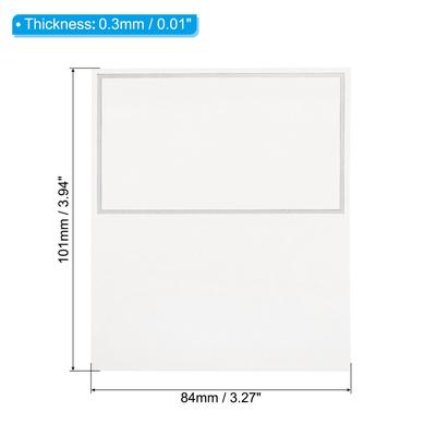 Blank Greeting Cards,100Pcs Favor Decor Foldable Blank Card, Silver Tone White - Silver Tone White