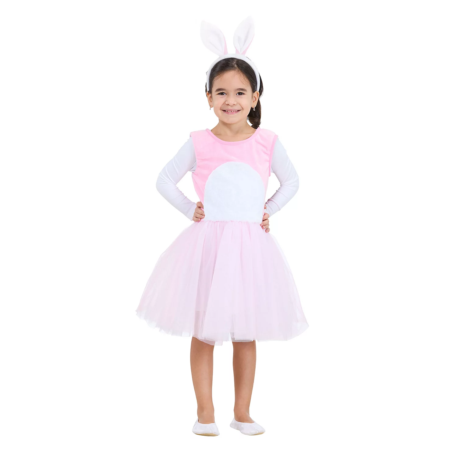 buttinette Kinderkleid Hase, rosa/weiß