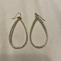 American Eagle Outfitters Jewelry | American Eagle Open Hoop Teardrop Studded Earrings | Color: Gold | Size: Os