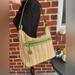 Giani Bernini Bags | Giani Bernini Woven Straw & Leather Handbag | Color: Green/Tan | Size: Os