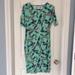 Lularoe Dresses | Light Teal Midi Dress With Feather Pattern | Color: Blue | Size: M