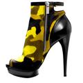 Michael Kors Shoes | Michael Kors Camouflage Kendra Camo Heels Acid Yellow 7 | Color: Black/Yellow | Size: 7