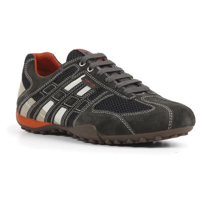 Sneaker GEOX "Snake", Herren, Gr. 43, grau (dunkelgrau), Veloursleder, Textil, sportlich, Schuhe, mit Geox Spezial Membr