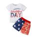 Toddler Girl Clothes 5t Sweatpants And Shirt Toddler Kids Baby Boys 4th Of July Summer Short Sleeve Independence Day T Shirt Tops Stripes Shorts Outfits Set Cute Kid Clothe Girl