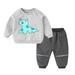 2 Year Boy Clothes Winter Outfits for Boys 8 Years Old Children Kids Toddler Baby Boys Girls Long Sleeve Cute Cartoon Animals Sweatshirt Pullover Tops Patchwork Trousers Pants Plaid Clothe