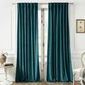 Timeper Teal Velvet Curtains 84 inches - Bedroom Blue Blackout Curtains Thick Luxury Velvet Drapes for Living Room Sliding Door/Farmhouse, Teal, W52 x L84, 2 Panels, Back Tab Top