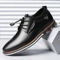 Chaussures en cuir de vachette pour hommes confortables basses décontractées formelles simples